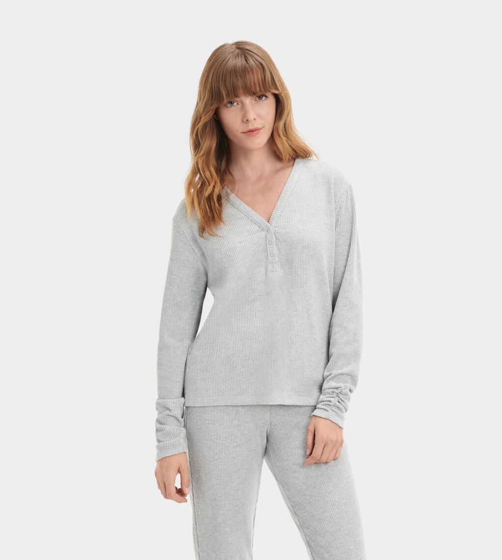 Ugg Maxwell Henley - Womens Loungewear - Grey - NZ (0829GHQJN)